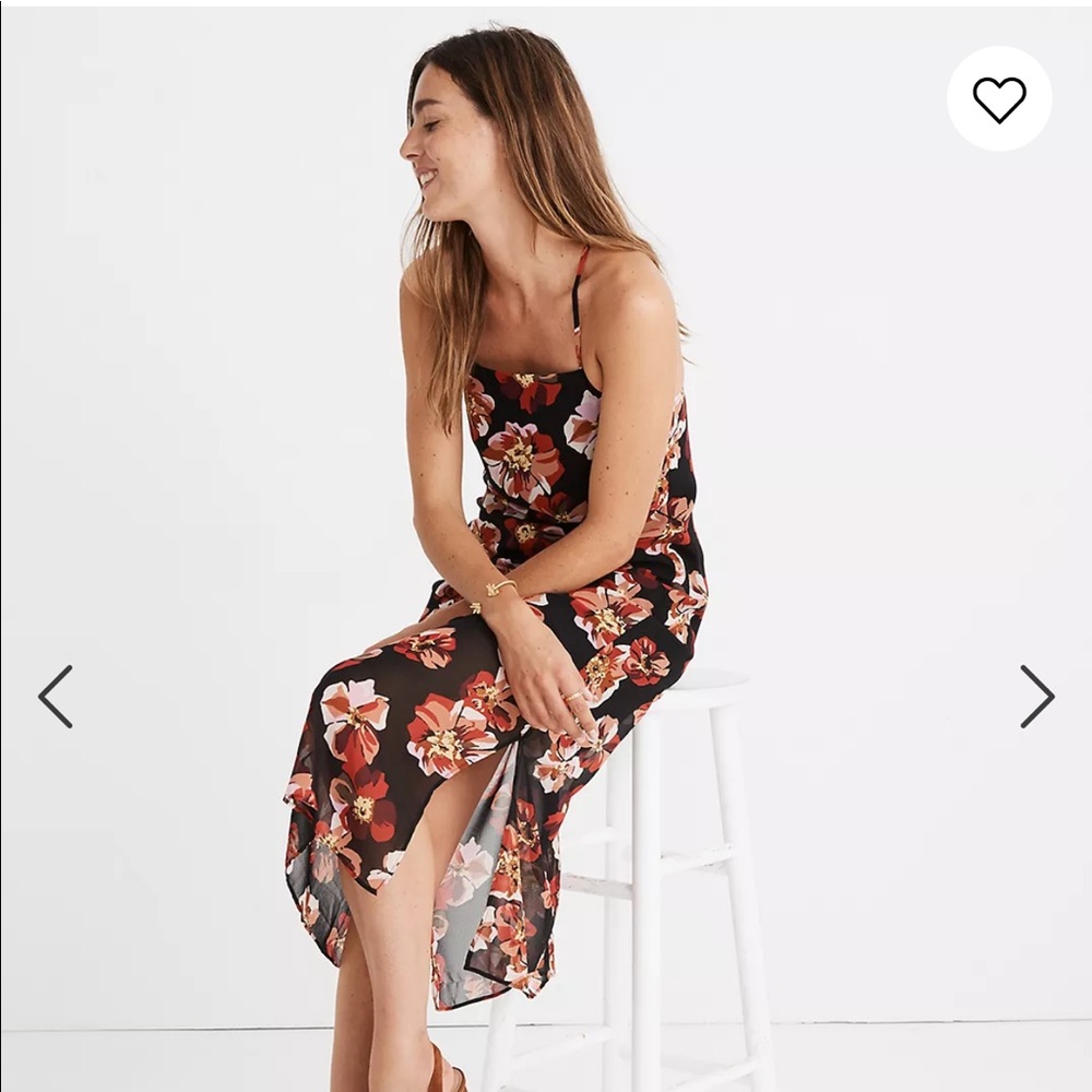madewell apron slip dress in french rose